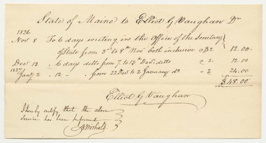 Miniature of Account of Elliot G. Vaughan