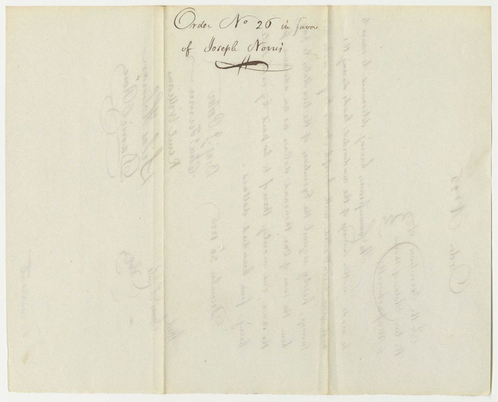 Miniature of Order No. 26 in Favor of Joseph Norris