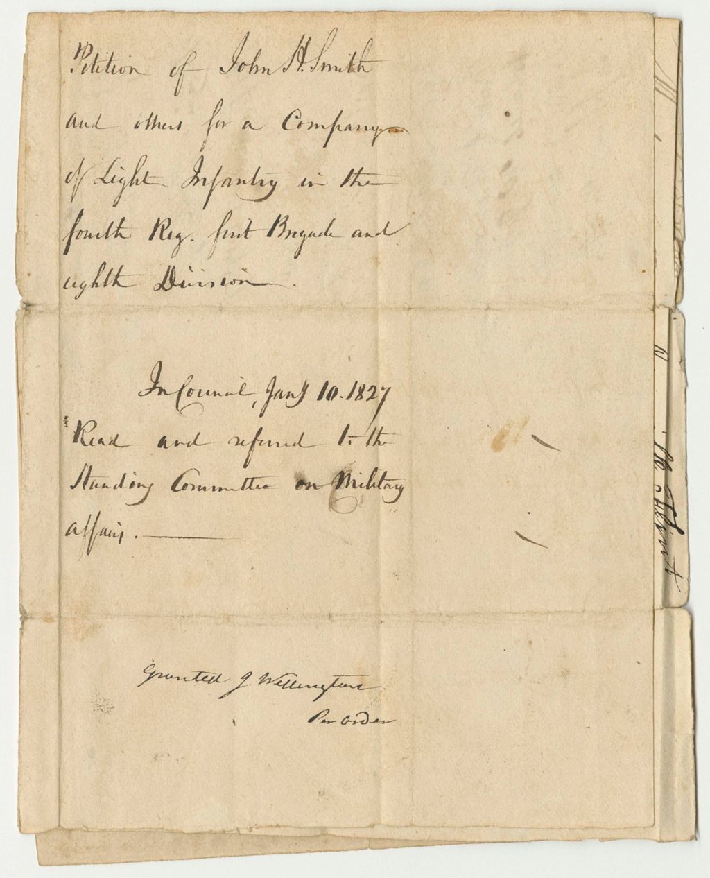 Miniature of Petition of John H. Smith and Others for a Company of Light Infantry