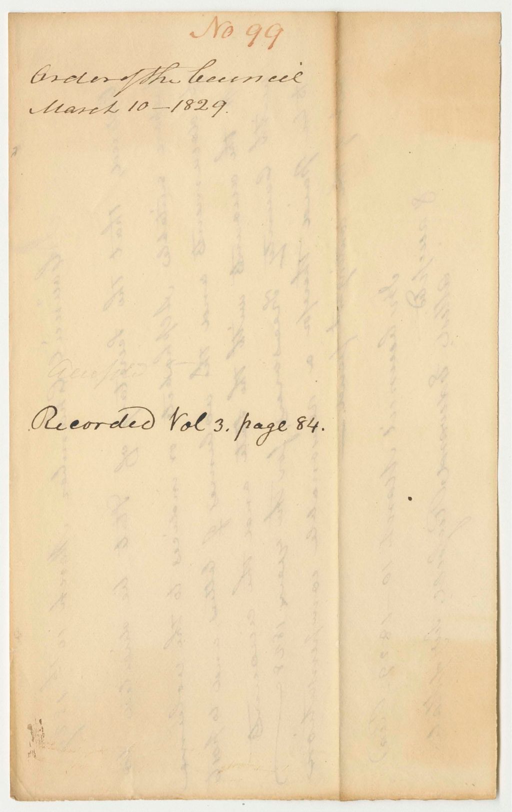 Miniature of Report 99: Order that the Secretary of State Prepare Indexes for the Volumes of Letters and Documents