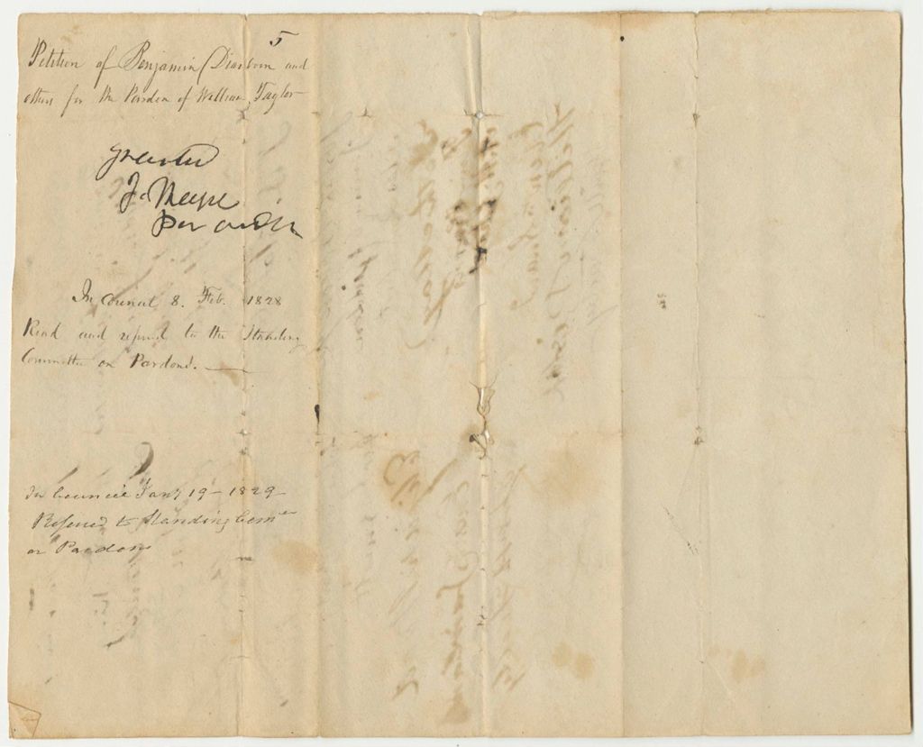 Miniature of Petition of Benjamin Dearborn and Others for the Pardon of Isaac Taylor
