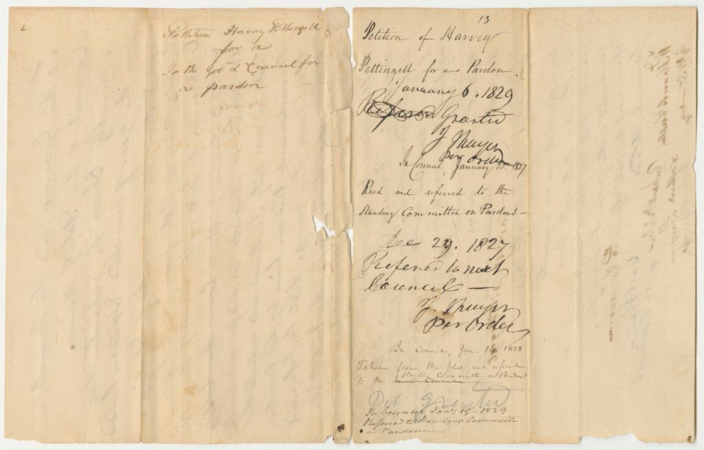 Miniature of Petition of Harvey Pettengill for a Pardon