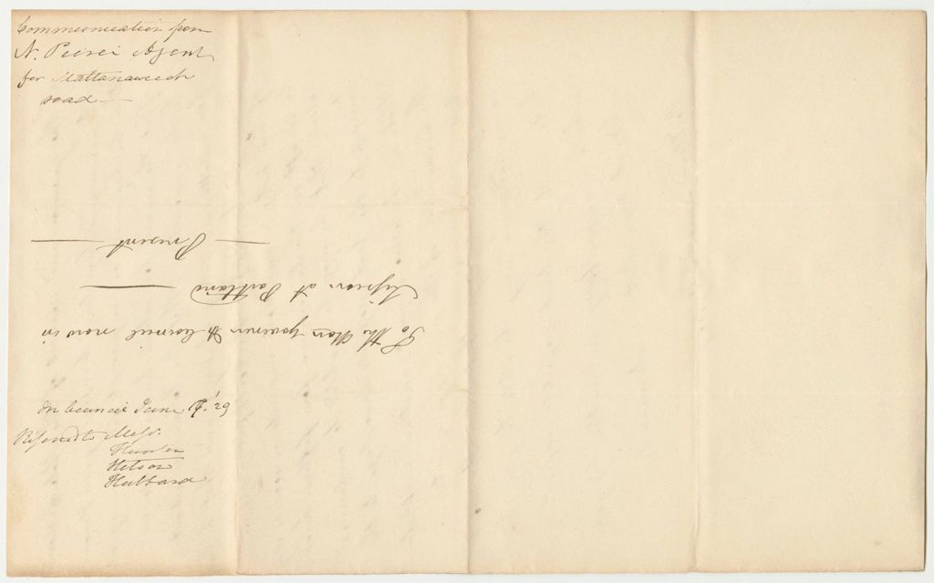 Miniature of Communication from Nehemiah Peirce, Agent for the Mattanawcook Road