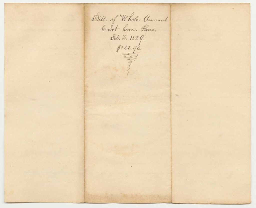 Miniature of Bill of Whole Amount of Costs in Criminal Prosecutions, Court of Common Pleas at Alfred, February Term 1829