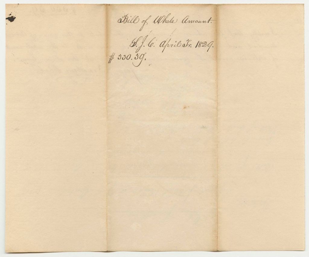 Miniature of Bill of Whole Amount of Costs in Criminal Prosecutions, Supreme Judicial Court at York, April Term 1829
