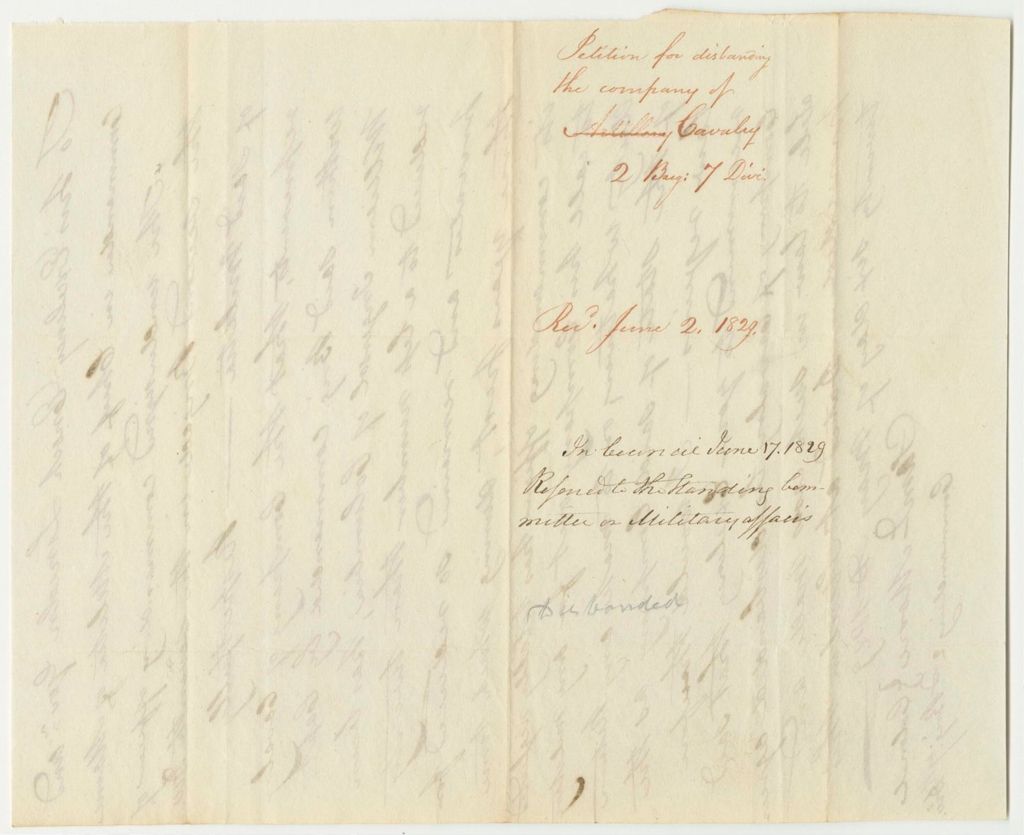 Miniature of Petition for Disbanding the Company of Cavalry 2B.7D.