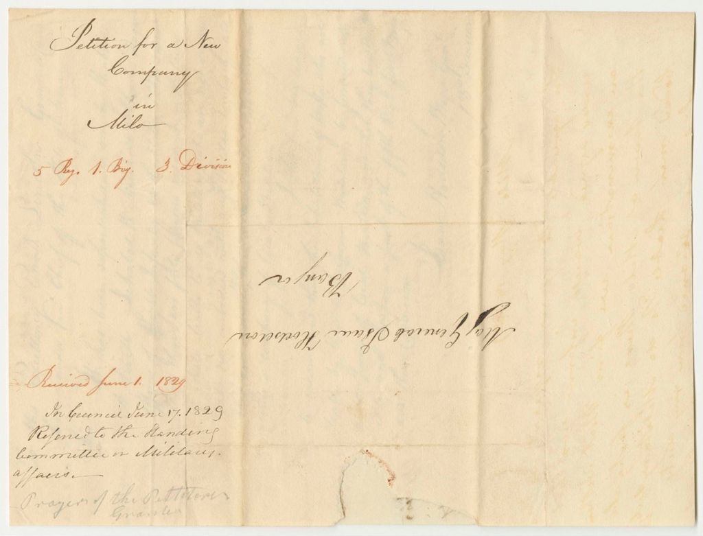 Miniature of Petition for a New Company in Milo