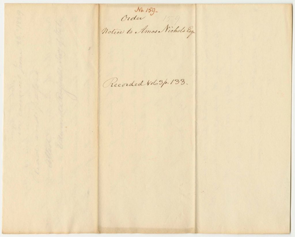 Miniature of Report 159: Notice to Amos Nichols, Esq., Late Secretary of State, to Settle His Accounts