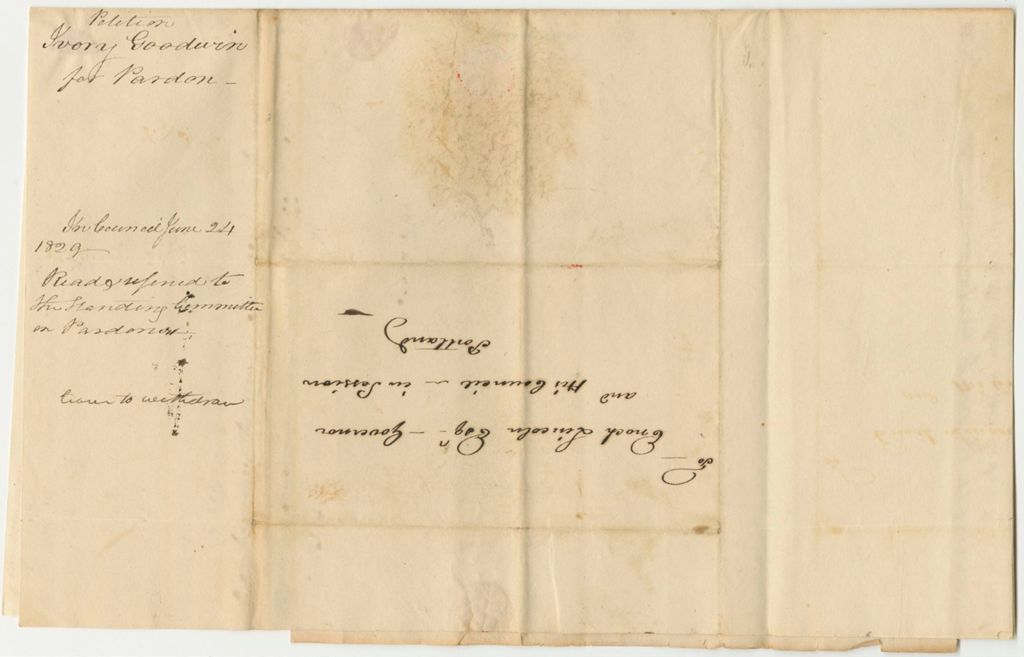 Miniature of Petition of Ivory Goodwin for a Pardon