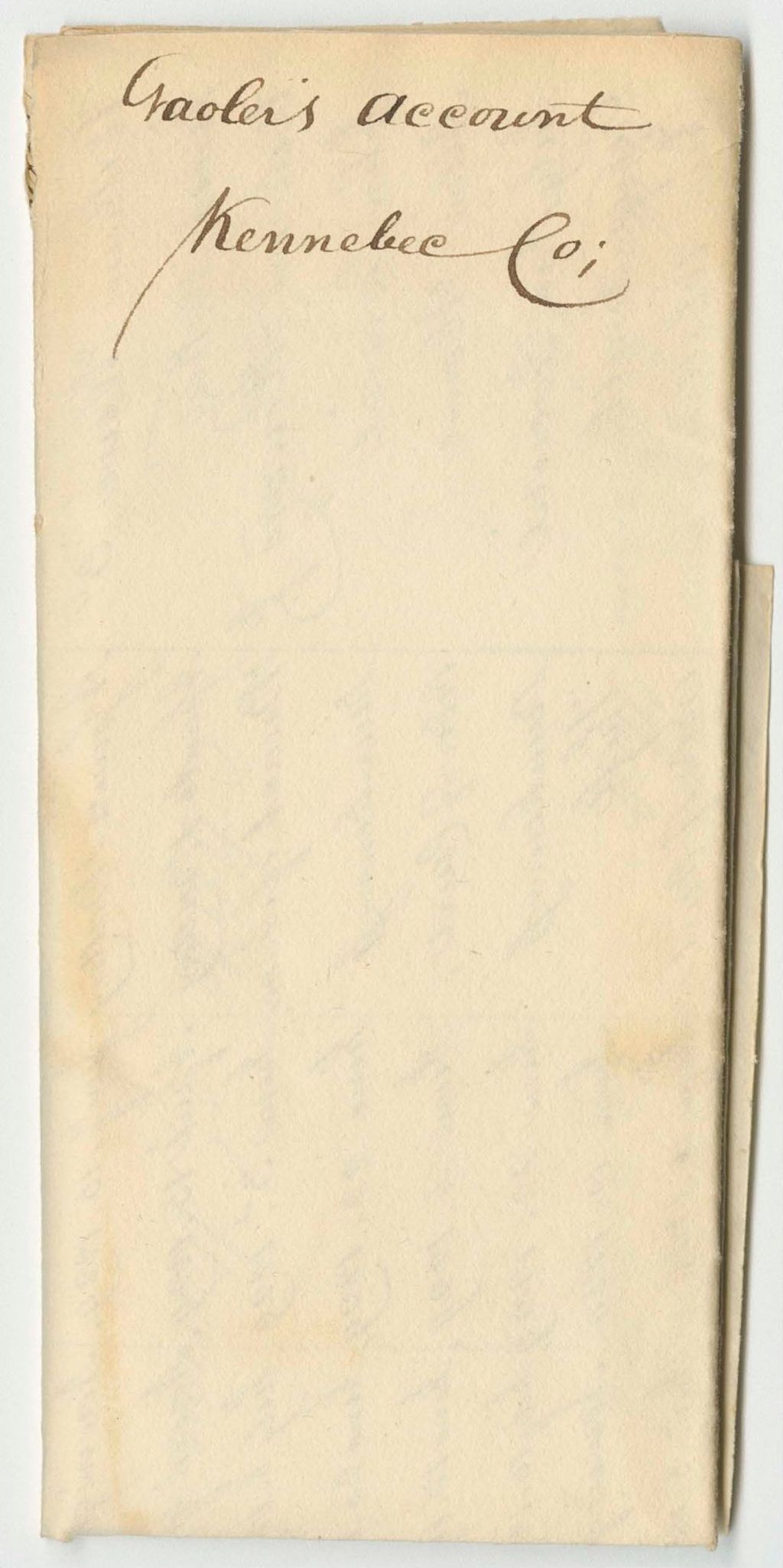 Miniature of Account of Jesse Robinson, Keeper of the State's Gaol in the County of Kennebec, for the Support of Poor Prisoners Therein Confined Upon Charge or Conviction of Crimes or Offences Against the State, August Term 1829