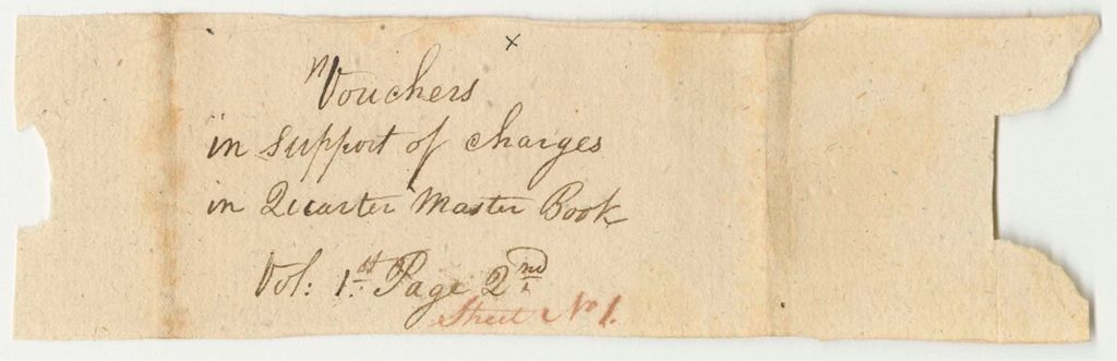 Miniature of Vouchers for Sheet No. 1 of the Account of Samuel Cony, Esq., Acting Quartermaster General