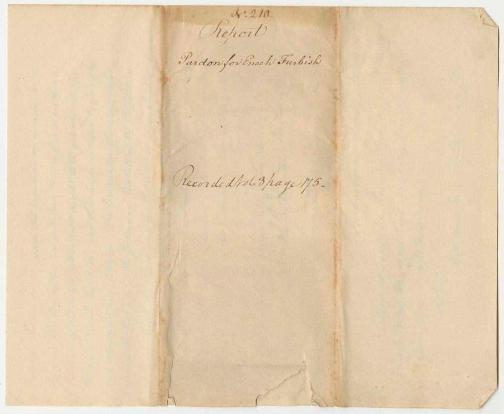 Miniature of Report 210: Report on the Pardon of Enoch Furbish of Augusta