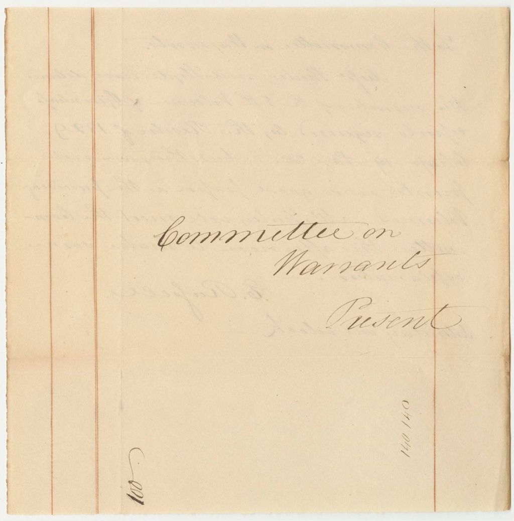 Miniature of Warrant in Favor of Messrs. Shirley and Hyde for 350 Copies of Greenleaf's Report