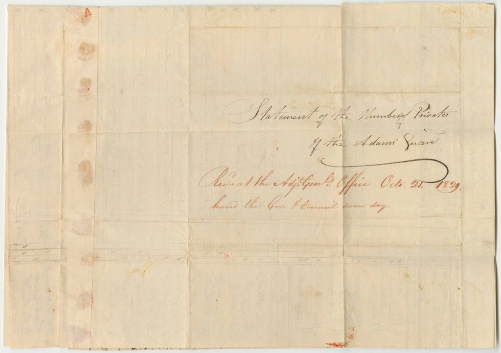Miniature of Statement of the Number of Privates of the Adam's Guard