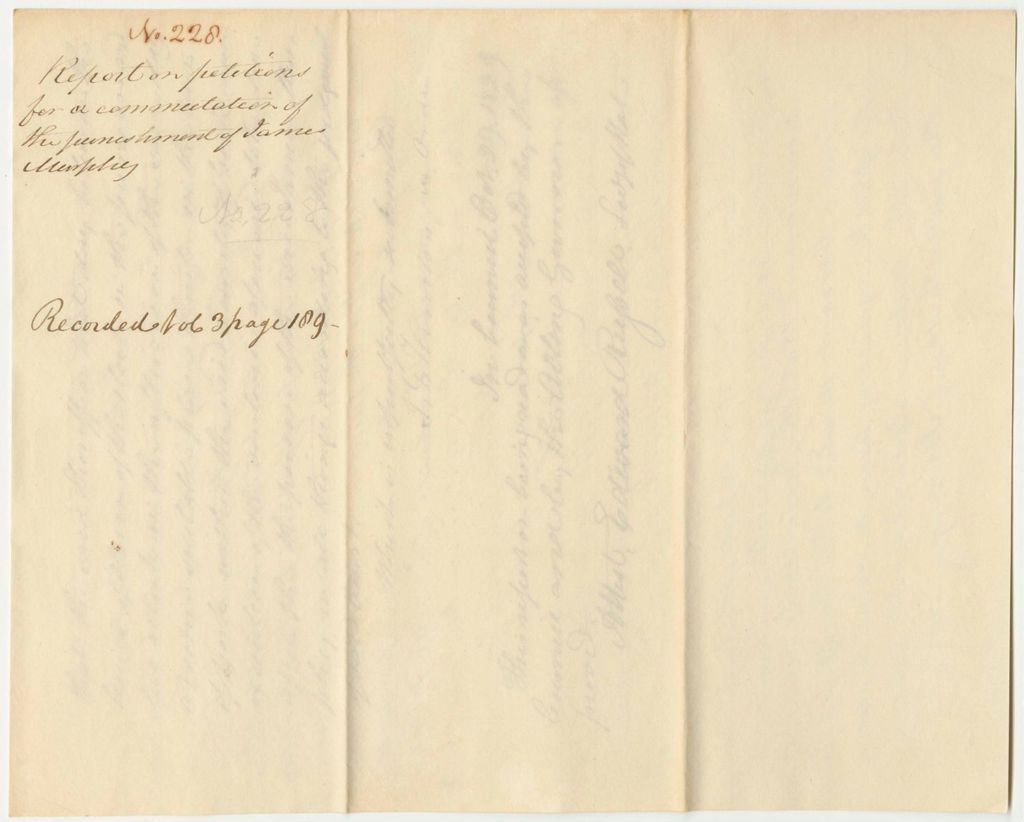 Miniature of Report 228: Report on Petitions for a Commutation of the Punishment of James Murphy