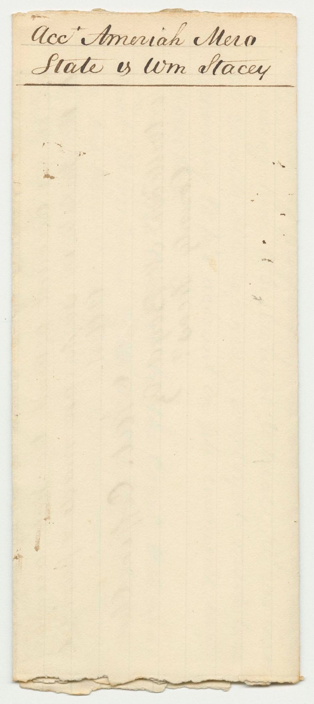 Miniature of Account of Ameriah Mero, State v. William Stacey, Supreme Judicial Court at Lincoln, September Term 1829