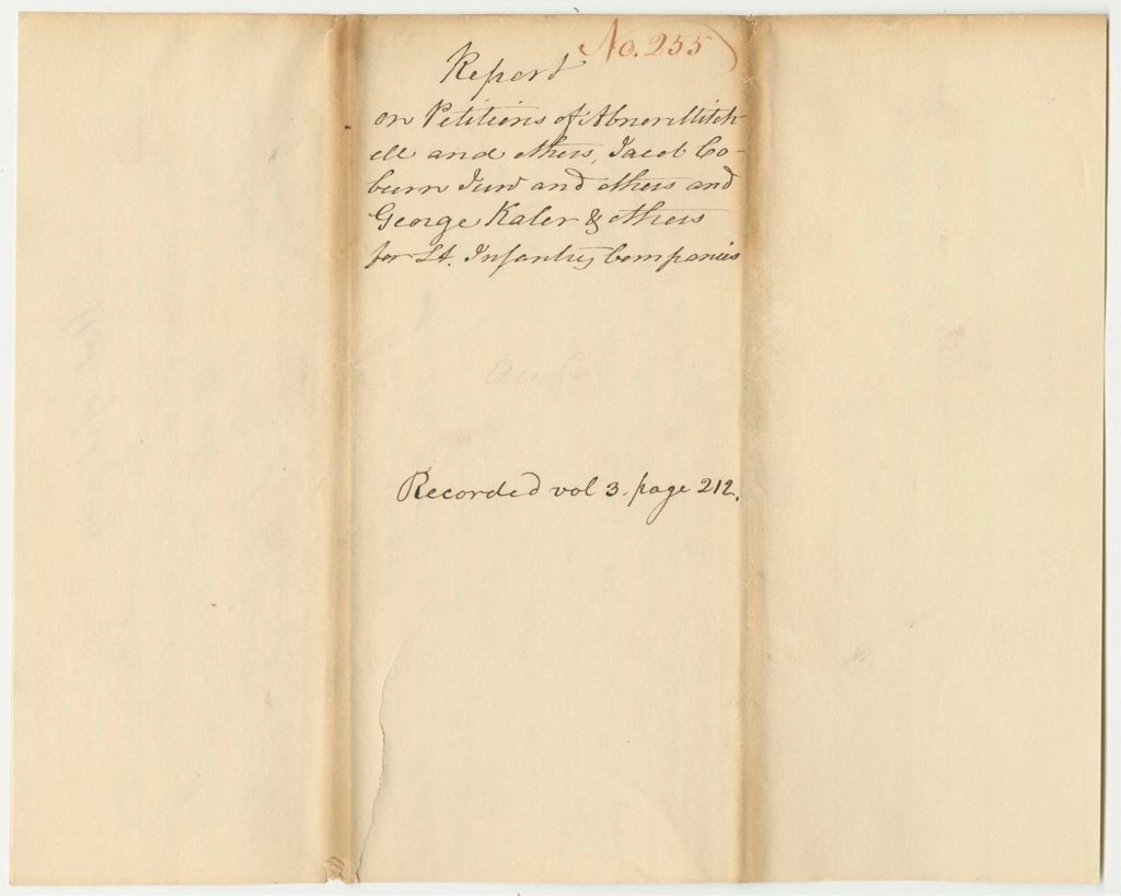 Miniature of Report 255: Report on Sundry Militia Petitions Giving Leave to Withdraw