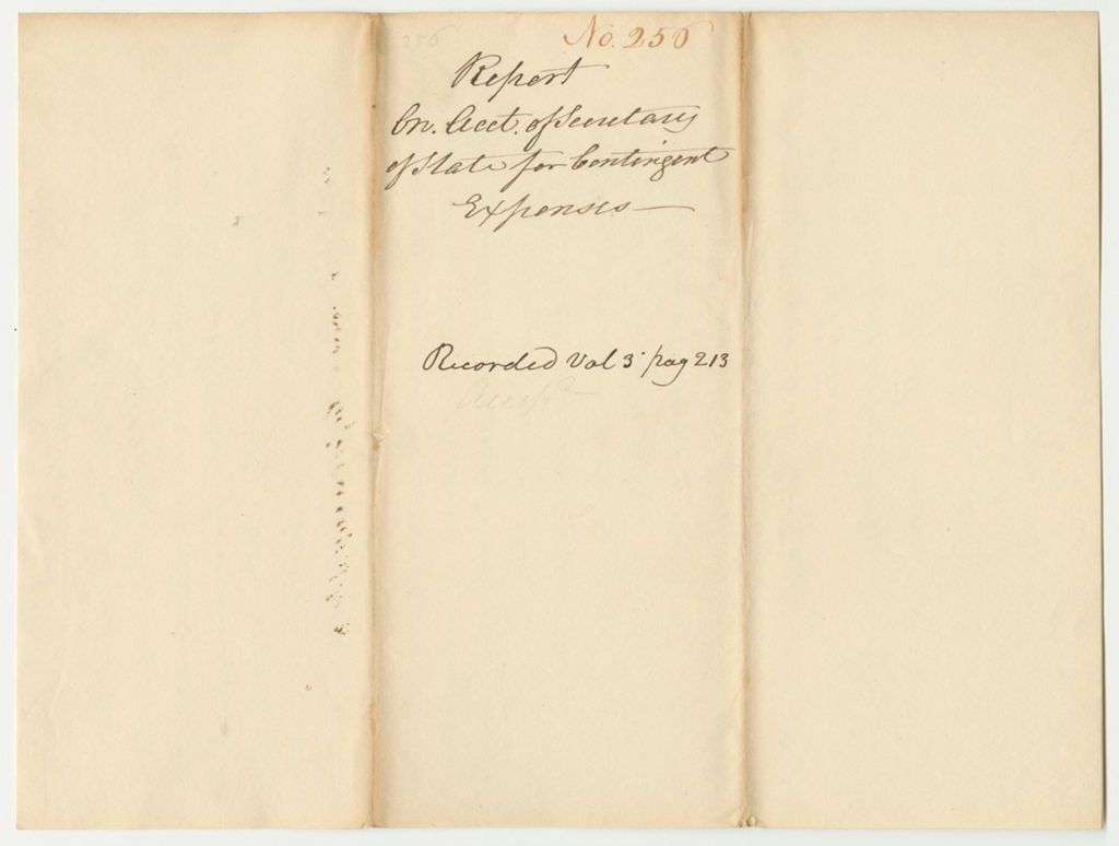 Miniature of Report 256: Report on the Account of the Secretary of State for Contingent Expenses