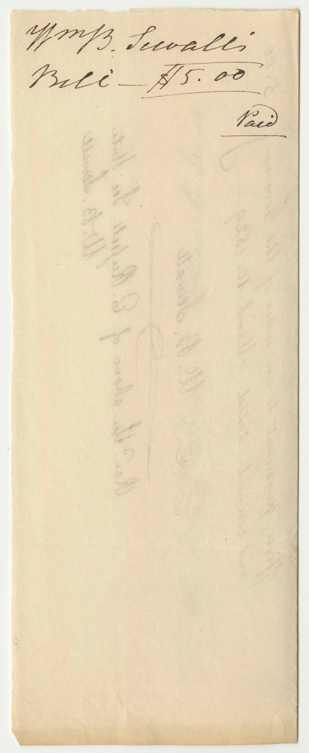 Miniature of William B. Sewall's Bill for Taking Inventory of Books, Files, Plans, and Documents in the Secretary's Office