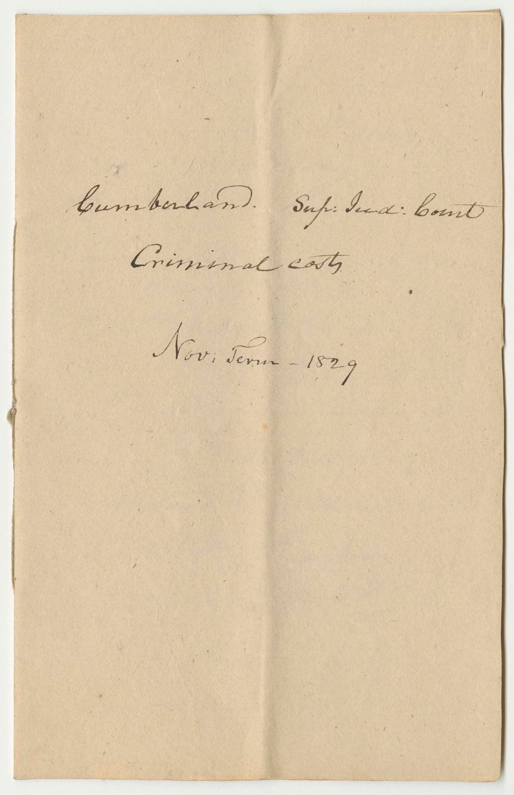 Miniature of Bills of Costs, Cumberland Supreme Judicial Court, November Term 1829