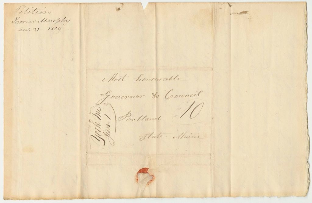 Miniature of Petitions of James Murphy for a Reprieve from the Death Sentence