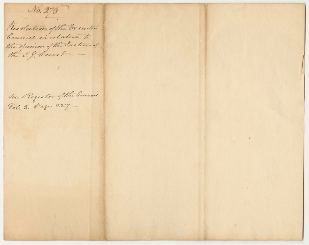 Miniature of Report 276: Resolution of the Council in Relation to the Opinion of the Justices of the Supreme Judicial Court