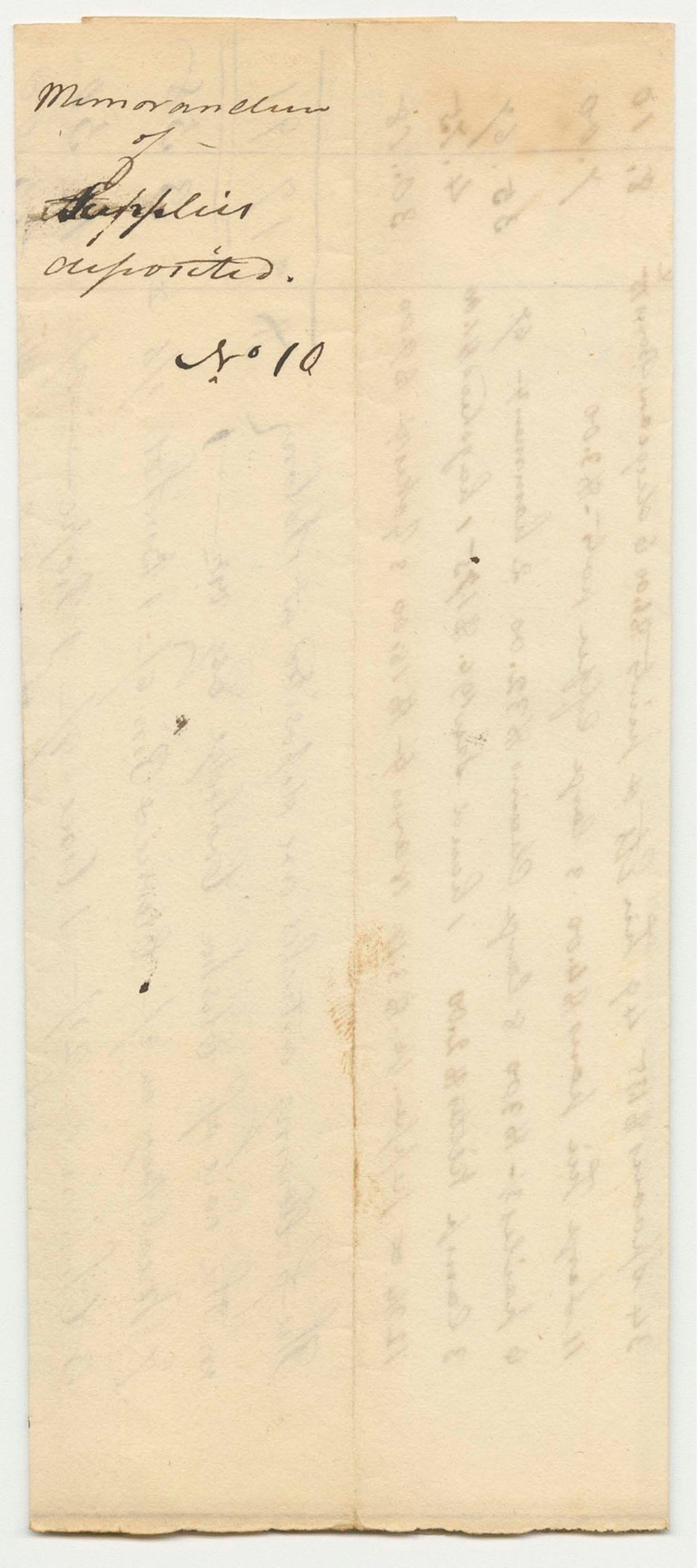 Miniature of Memorandum of Articles Belonging to the State of Maine Deposited at Solon in the Care of Elijah Coolegde
