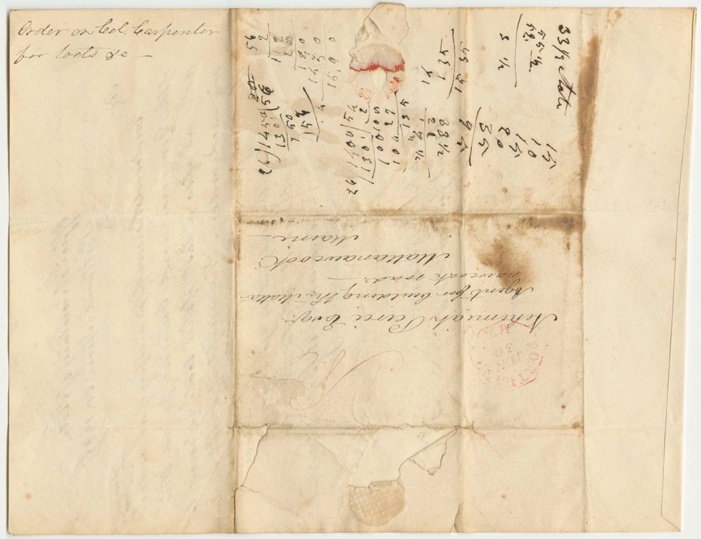 Miniature of Order that Colonel Joshua Carpenter Furnish Nehemiah Pierce with Tools for Building the Mattanawcook Road