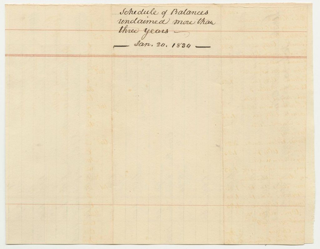 Miniature of Schedule of Balances Unclaimed for More Than Three Years by Individuals, on Criminal Bills of Costs, Charged to the State by William M. Boyd