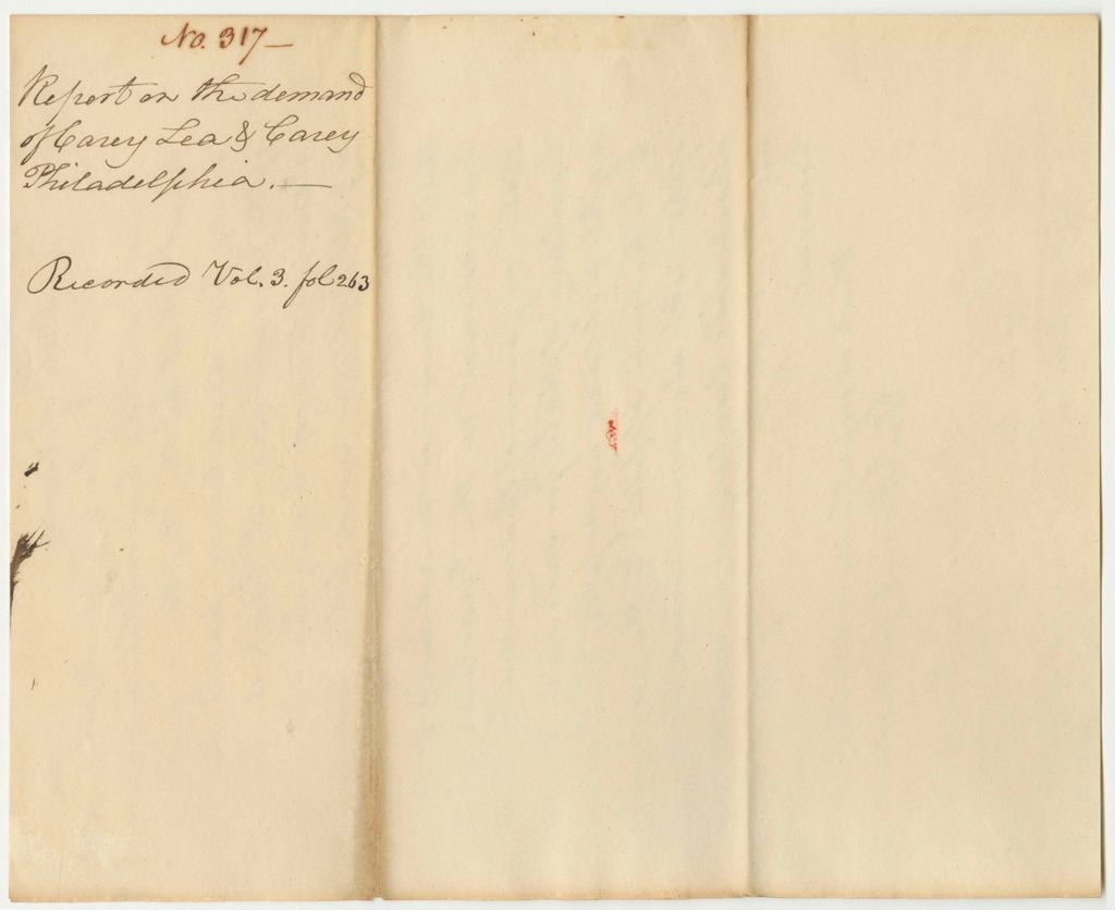 Miniature of Report 317: Report on the Warrant in Favor of Carey, Lea and Carey of Philadelphia for Copies of Strickland's Reports