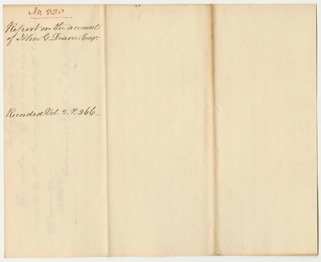 Miniature of Report 320: Report on the Account of John G. Deane, Esq.