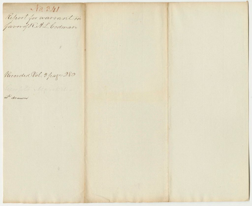Miniature of Report 341: Report on the Warrant in Favor of Randolph A.L. Codman for Drafting Bills and Resolves for the Legislature