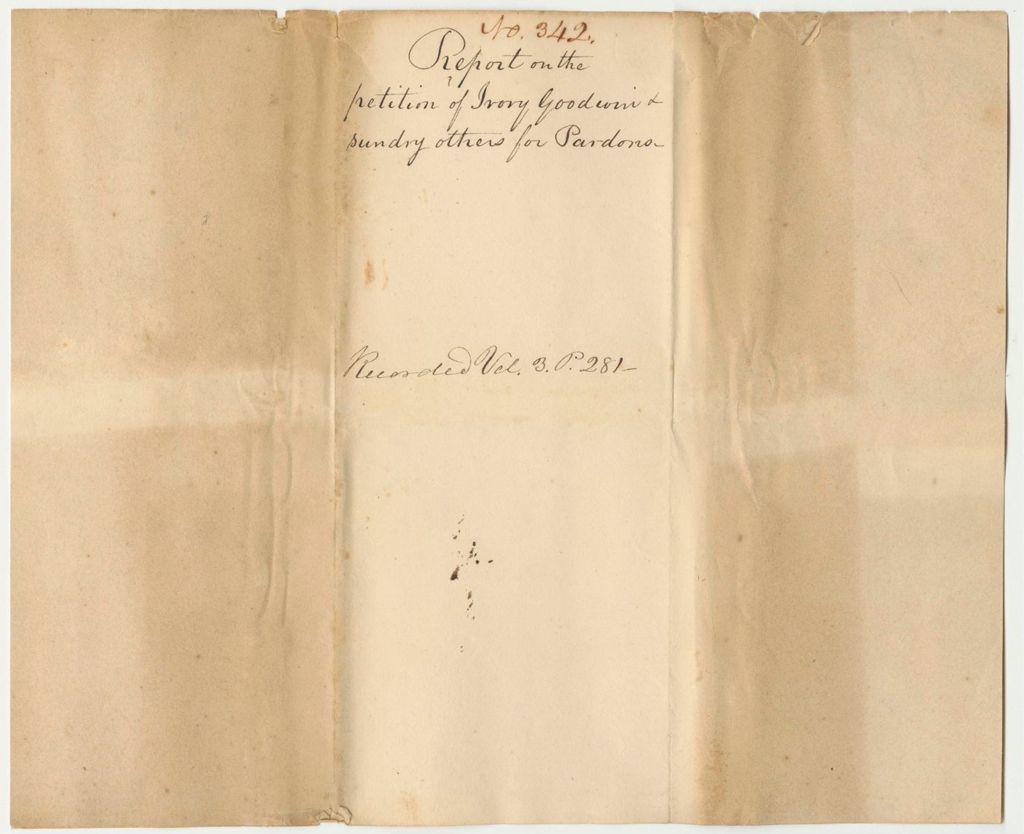 Miniature of Report 342: Report on Sundry Persons for a Pardon