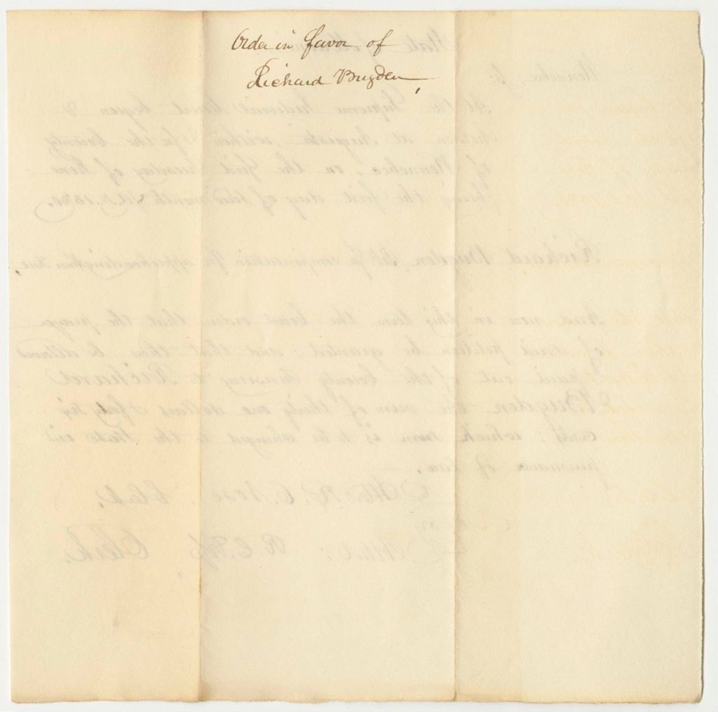 Miniature of Order in Favor of Richard Bugden