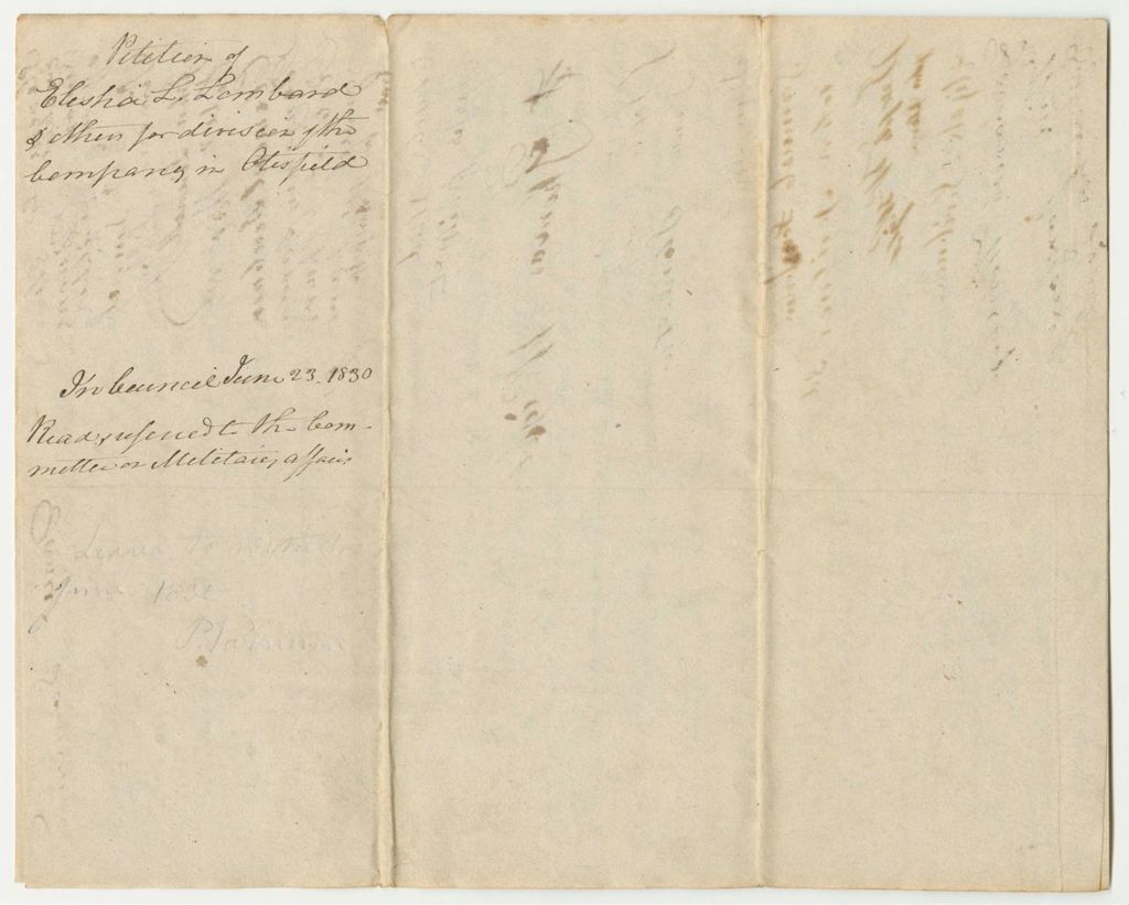 Miniature of Petition of Elisha L. Lombard and Others for a Division of the Militia Company in Otisfield