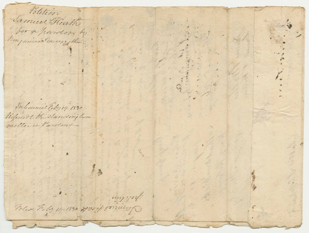 Miniature of Petition of Samuel Heath for a Pardon