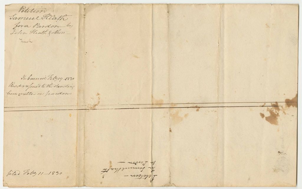 Miniature of Petition of Samuel Heath for a Pardon