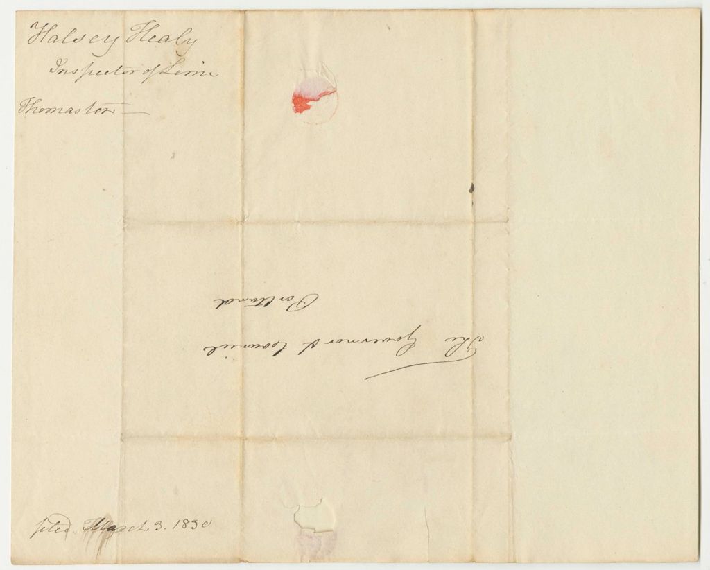 Miniature of Representation of the Members of the Legislature of Maine, Requesting the Appointment of Halsey Healy as Inspector of Lime for Thomaston