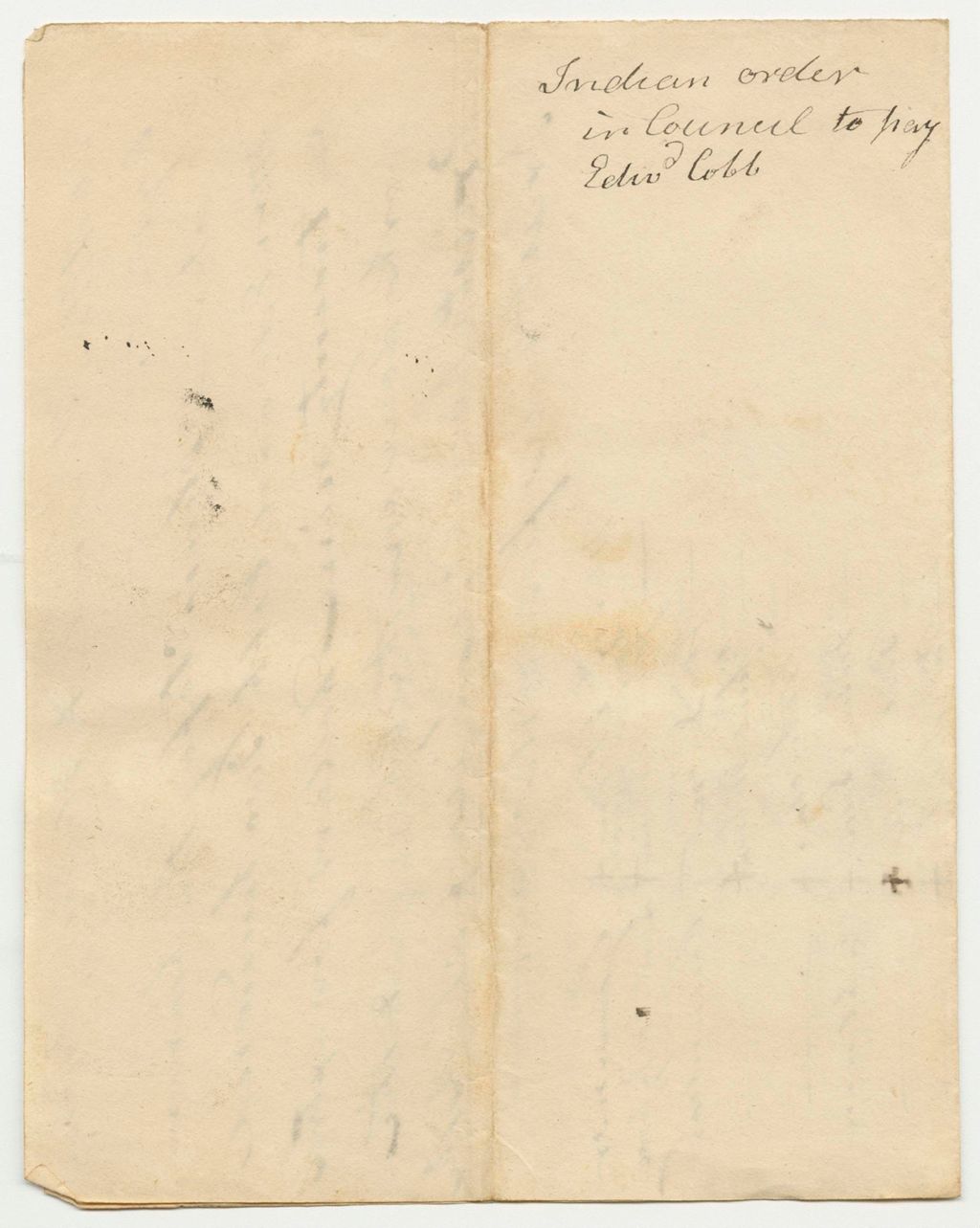 Miniature of Penobscot Indian Order to Pay Edward Cobb