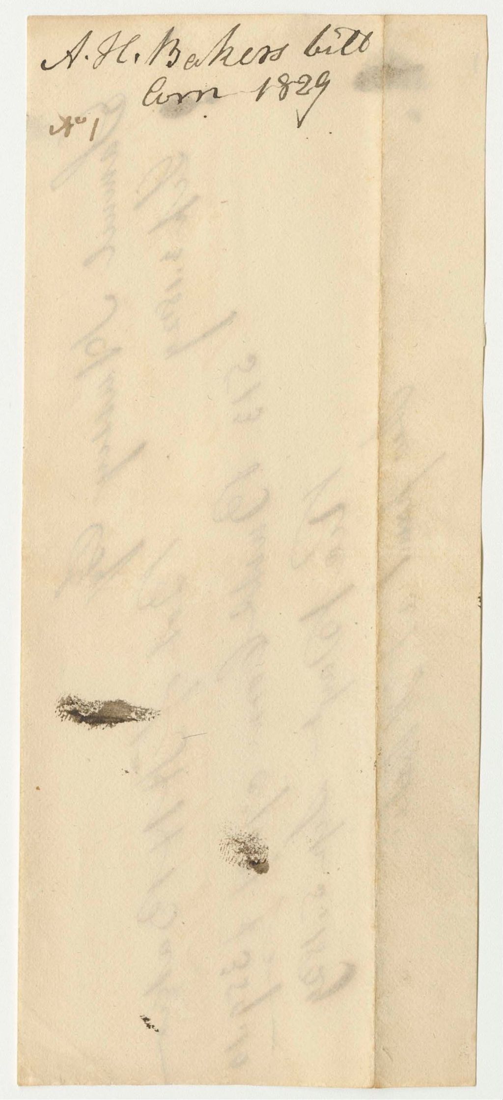 Miniature of Receipts from the Account of Samuel F. Hussey, Penobscot Indian Agent