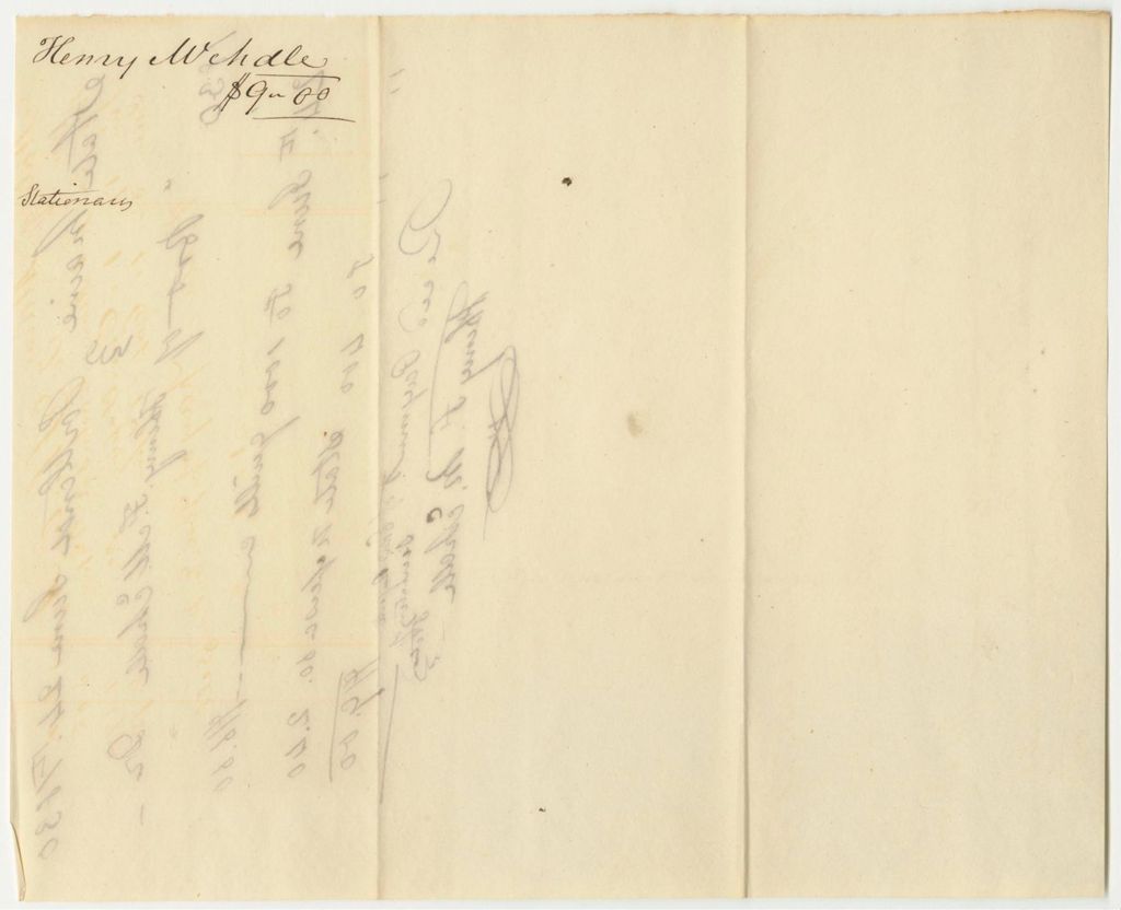 Miniature of Henry F. McMale's Bill for Stationary