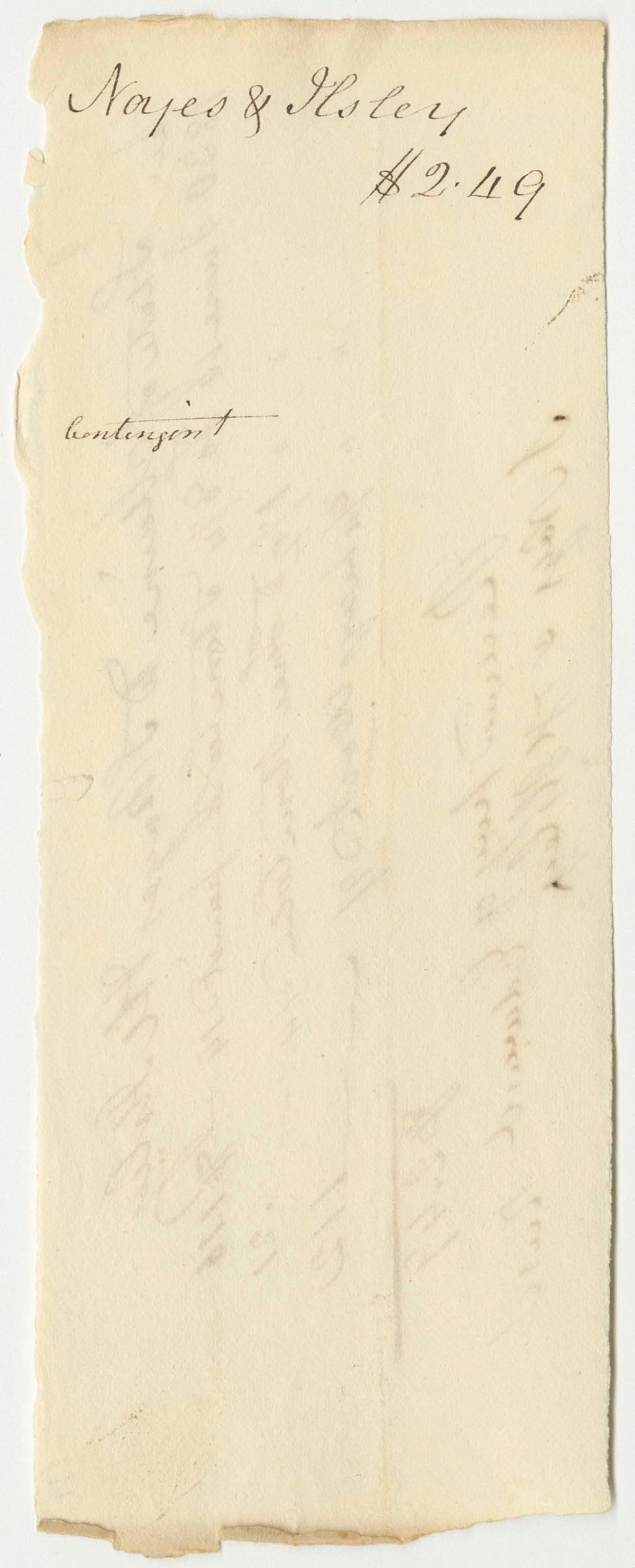 Miniature of Noyes & Ilsley's Bill for Materials and Labor