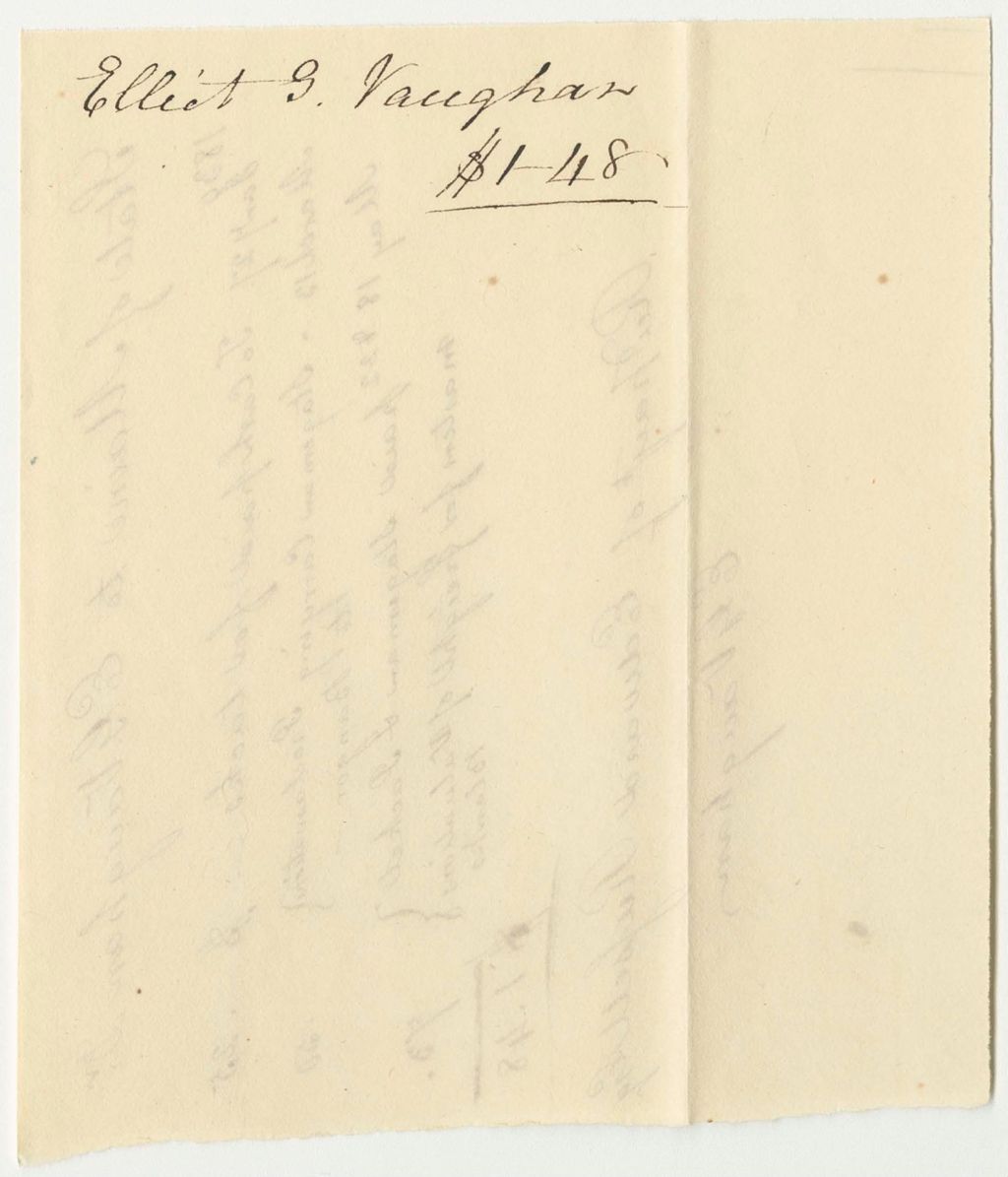 Miniature of Elliot G. Vaughan's Bill for Tacks and Stagemen to Bangor
