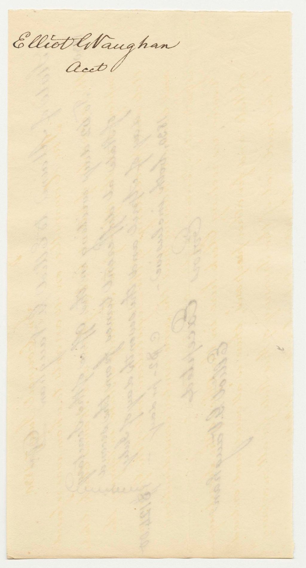 Miniature of Account of Elliot G. Vaughan, Clerk in the Secretary of State's Office