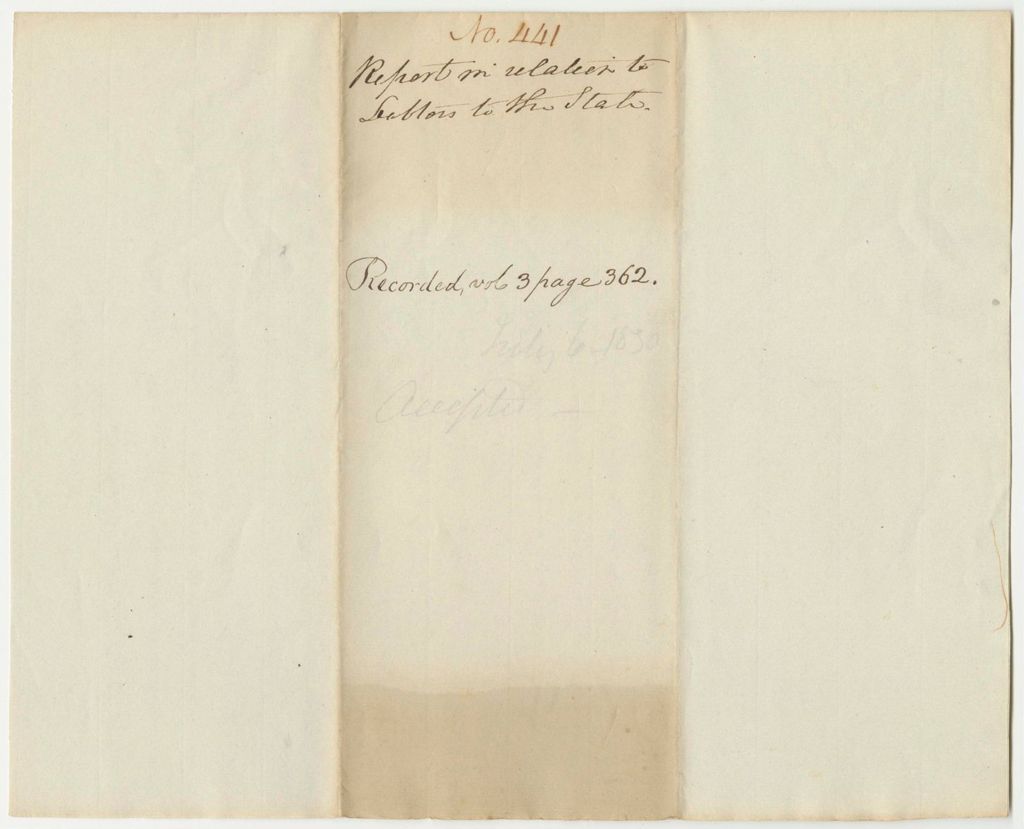 Miniature of Report 441: Report in Relation to Debtors to the State