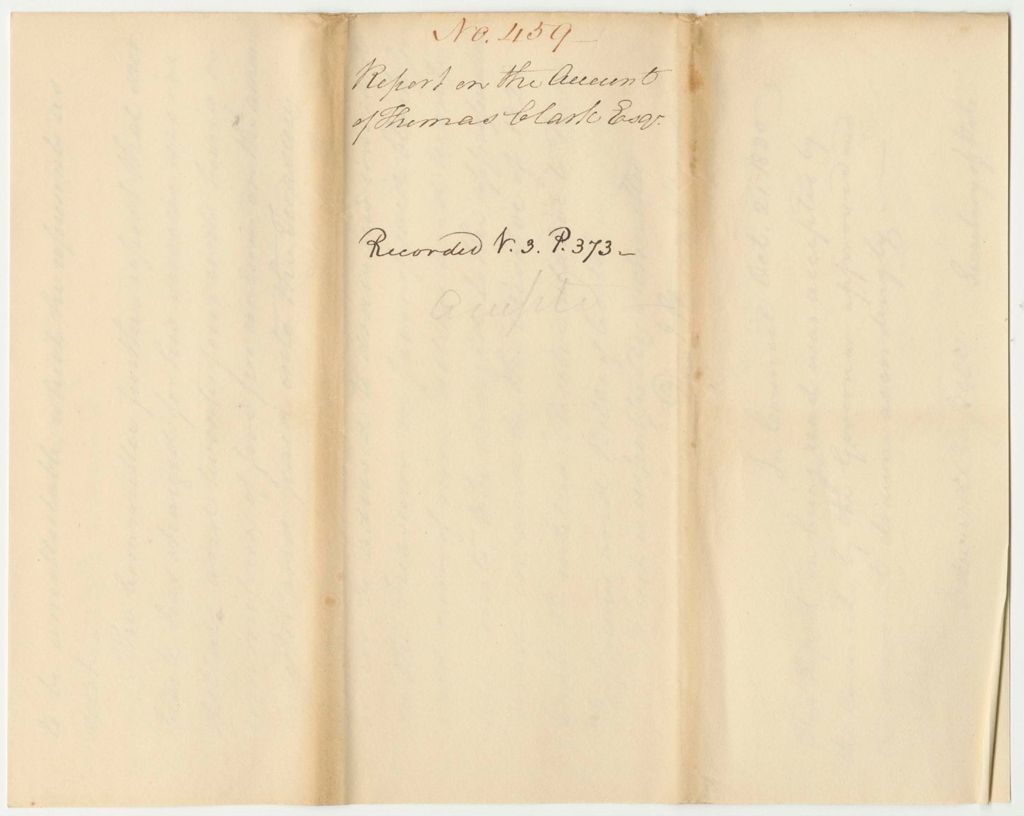 Miniature of Report 459: Report on the Account of Thomas Clark, Esq., for Collection of Fines, Forfeitures, and Bills of Costs