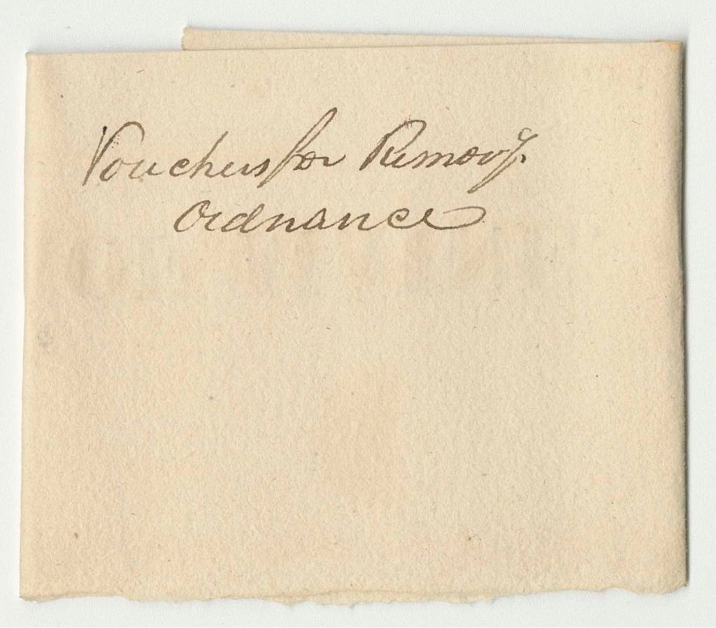 Miniature of Vouchers for the Removal of Ordinance Account of Samuel G. Ladd, Adjutant General