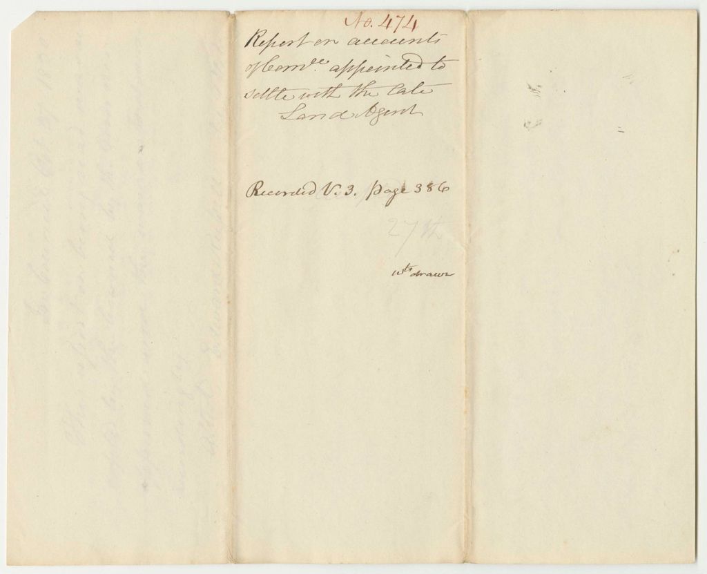 Miniature of Report 474: Report on the Accounts of the Committee Appointed to Settle Accounts with the Late Land Agent