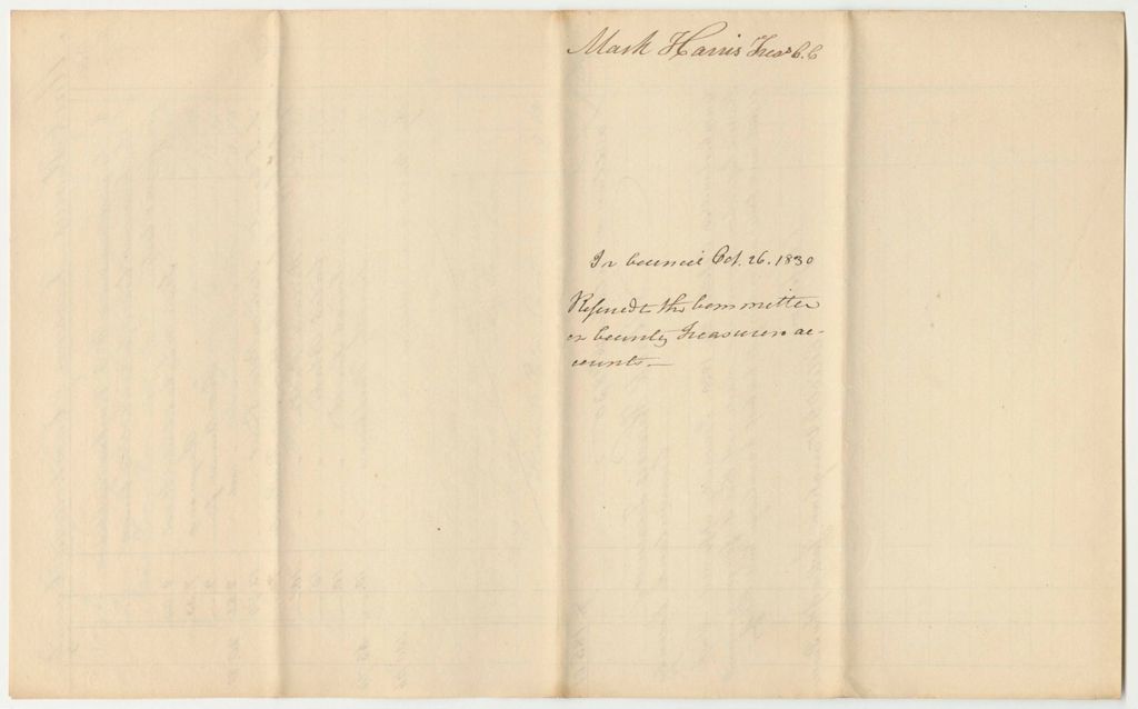 Miniature of Account of Mark Harris, Treasurer of Cumberland County