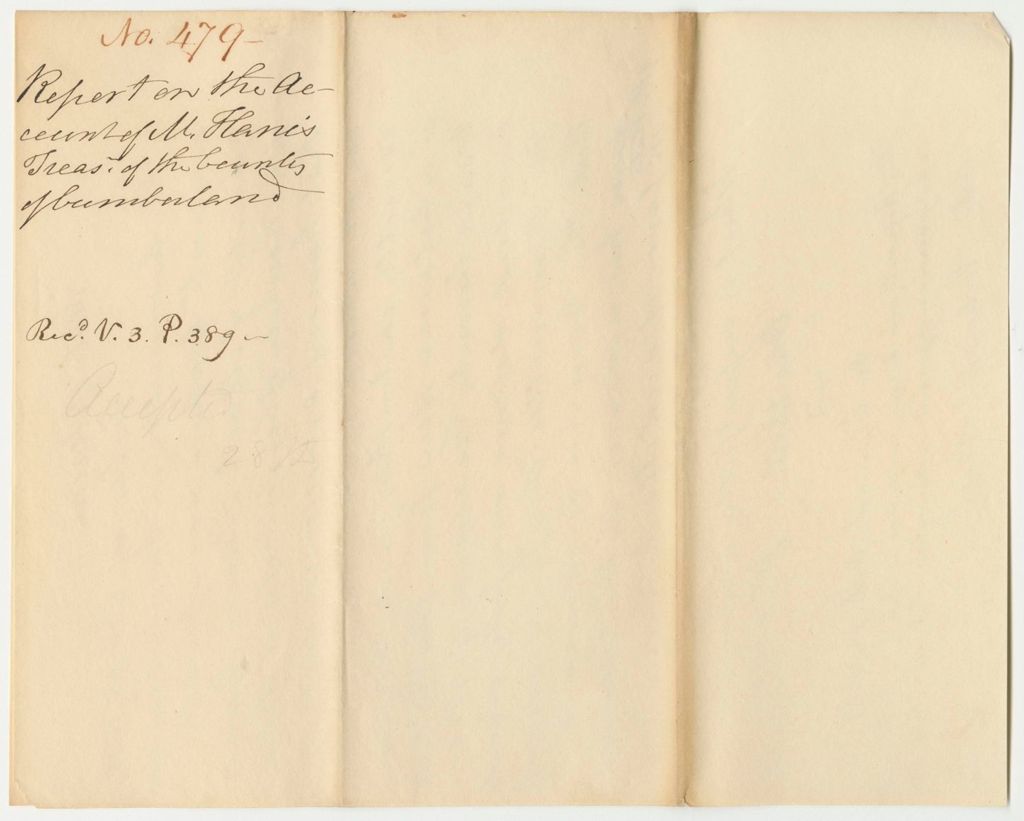 Miniature of Report 479: Report on the Account of Mark Harris, Treasurer of Cumberland County